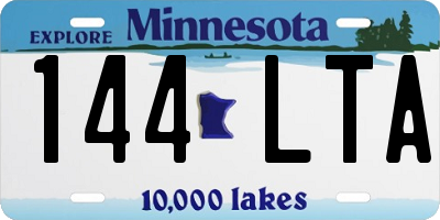 MN license plate 144LTA