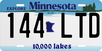 MN license plate 144LTD