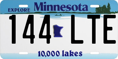 MN license plate 144LTE