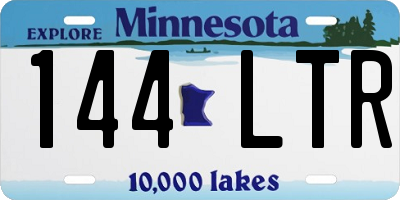 MN license plate 144LTR