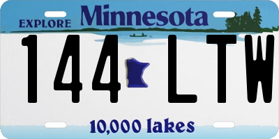 MN license plate 144LTW
