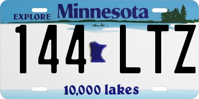 MN license plate 144LTZ