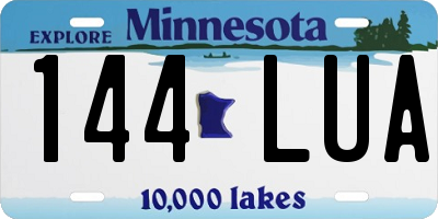 MN license plate 144LUA