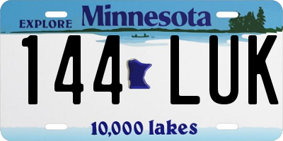 MN license plate 144LUK