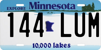 MN license plate 144LUM