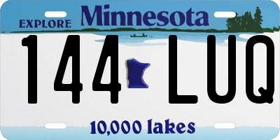 MN license plate 144LUQ