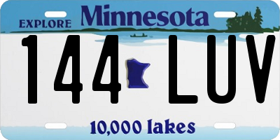 MN license plate 144LUV
