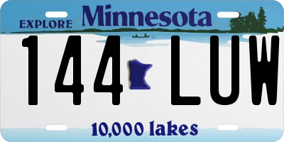 MN license plate 144LUW
