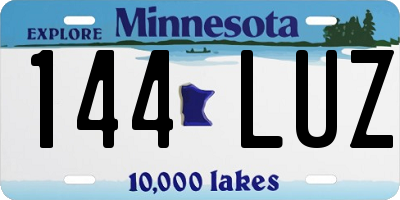 MN license plate 144LUZ