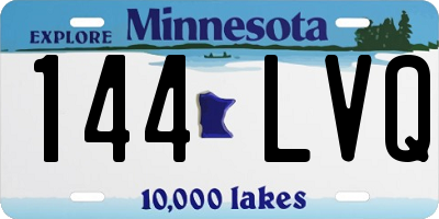 MN license plate 144LVQ