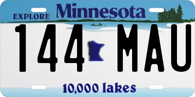 MN license plate 144MAU