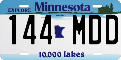 MN license plate 144MDD