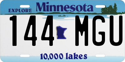 MN license plate 144MGU