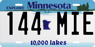 MN license plate 144MIE