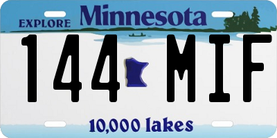 MN license plate 144MIF