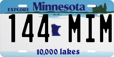 MN license plate 144MIM