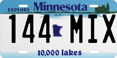 MN license plate 144MIX