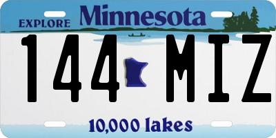MN license plate 144MIZ