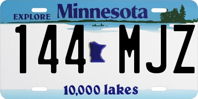 MN license plate 144MJZ