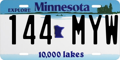 MN license plate 144MYW