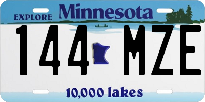MN license plate 144MZE