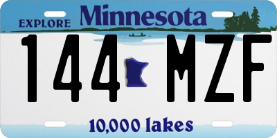 MN license plate 144MZF
