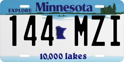 MN license plate 144MZI