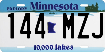MN license plate 144MZJ