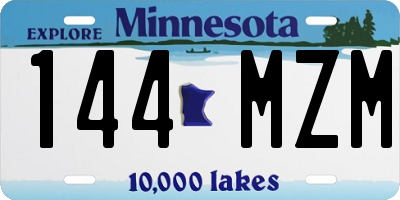 MN license plate 144MZM