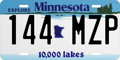 MN license plate 144MZP