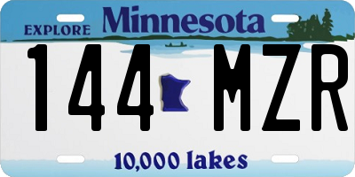 MN license plate 144MZR