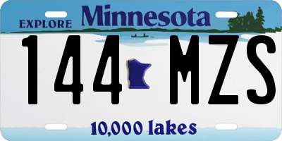 MN license plate 144MZS