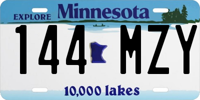 MN license plate 144MZY