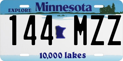 MN license plate 144MZZ