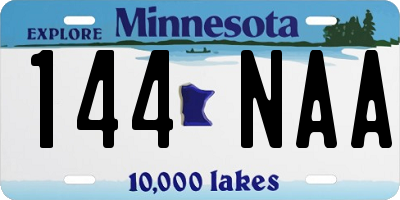 MN license plate 144NAA