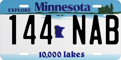 MN license plate 144NAB
