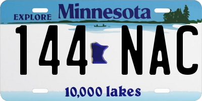 MN license plate 144NAC