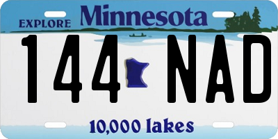 MN license plate 144NAD