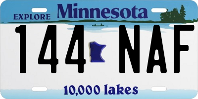MN license plate 144NAF