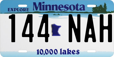 MN license plate 144NAH