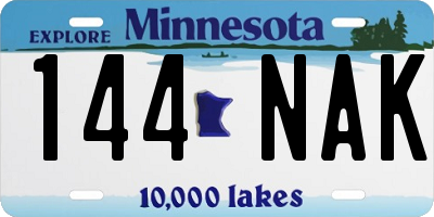 MN license plate 144NAK