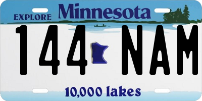 MN license plate 144NAM
