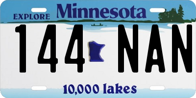MN license plate 144NAN