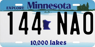 MN license plate 144NAO