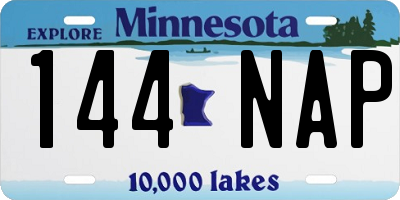 MN license plate 144NAP