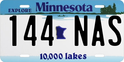 MN license plate 144NAS