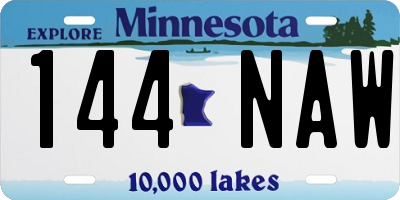 MN license plate 144NAW