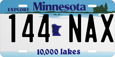 MN license plate 144NAX