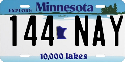 MN license plate 144NAY