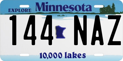 MN license plate 144NAZ